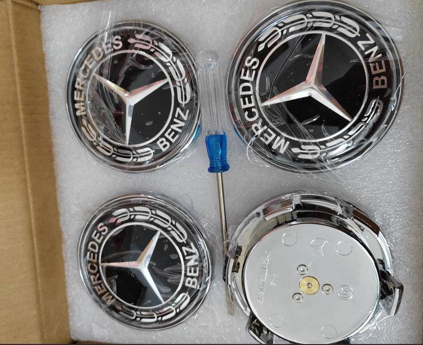Mercedes-benz kelluvat keskikupit (4 kpl) Ø75mm