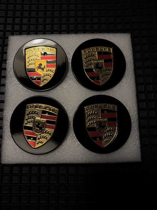 Porsche kelluvat keskikupit (4 kpl) Ø76mm