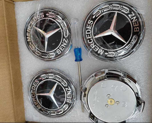 Mercedes-benz kelluvat keskikupit (4 kpl) Ø75mm